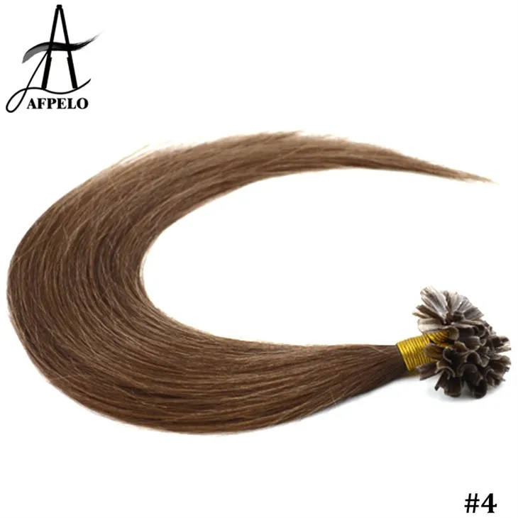 Estensioni dei capelli con punta delle unghie marroni